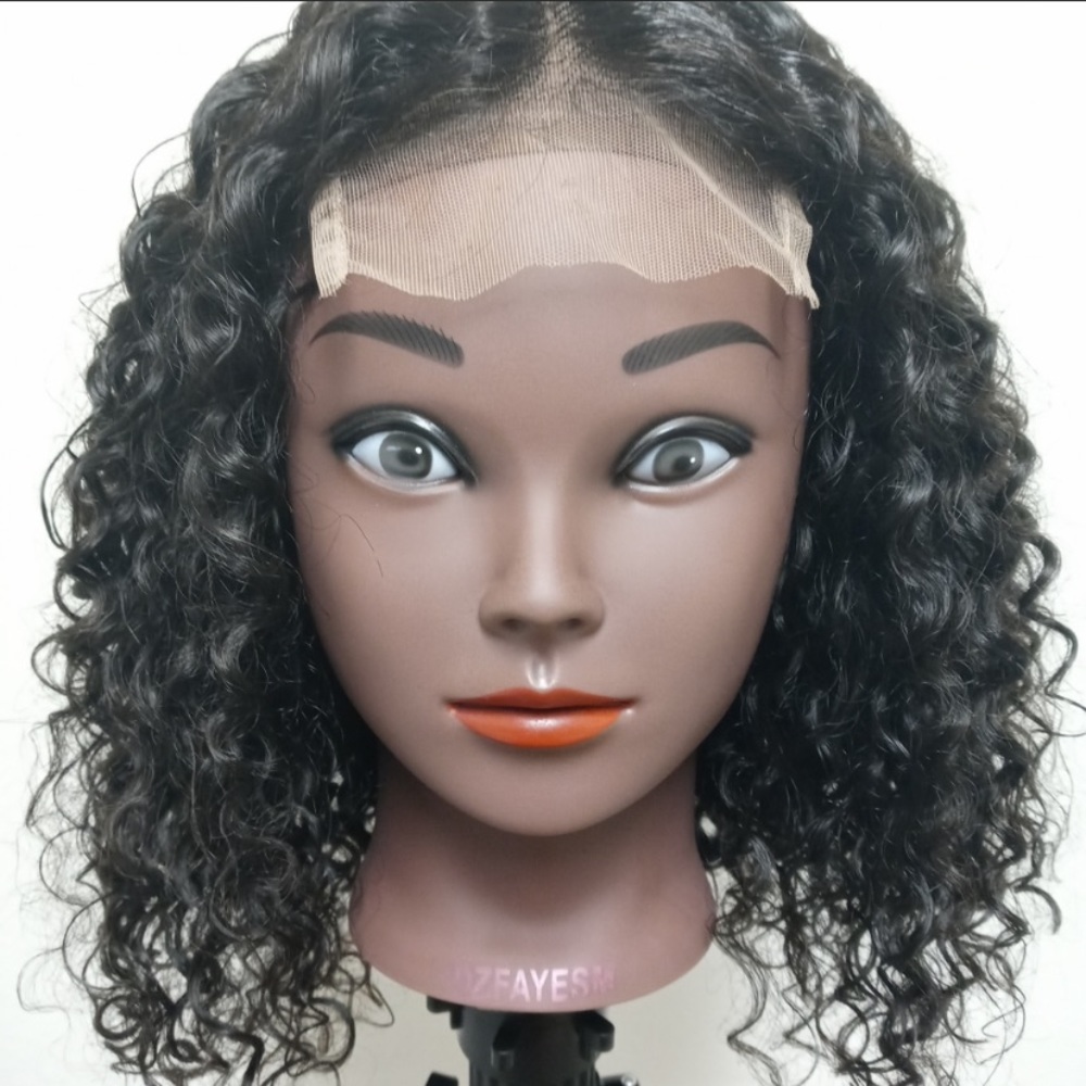 Human Hair Wig 14 Inch Deep Wave Closure